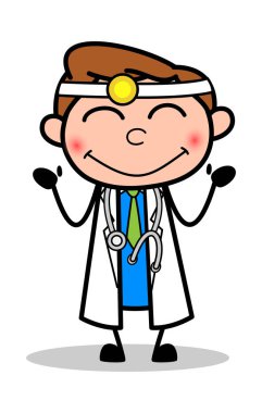 Blushing - Profesyonel Karikatür Doktor Vektör İllüstrasyon