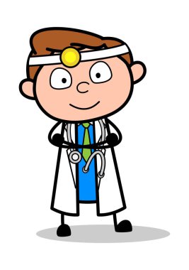 Pozitif İfade - Profesyonel Karikatür Doktor Vektör Illustr