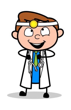Joy ile Dans - Profesyonel Karikatür Doktor Vector Illustrati