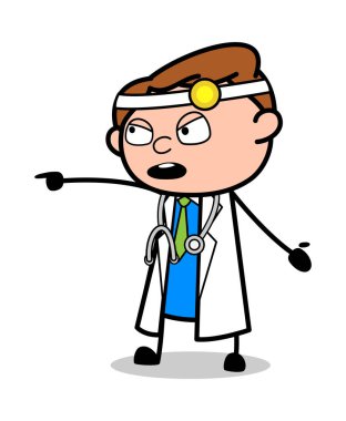 Bağırma ve Azarlama - Profesyonel Karikatür Doktor Vektör Illus