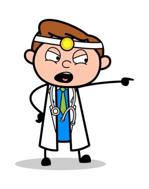 Azarlama - Profesyonel Karikatür Doktor Vektör İllüstrasyon