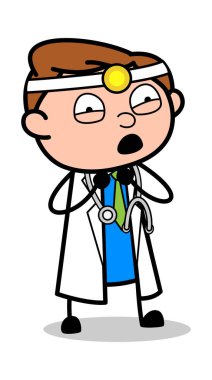 Korkmuş - Profesyonel Karikatür Doktor Vektör İllüstrasyon