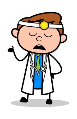 Talking Style - Profesyonel Karikatür Doktor Vektör İllüstrasyon