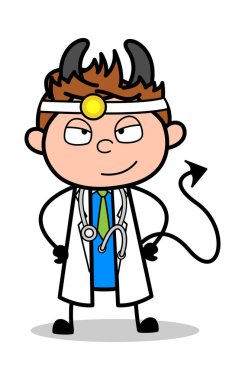 Devil - Profesyonel Karikatür Doktor Vektör İllüstrasyon
