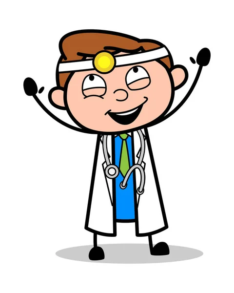 Cheerful - Professional Cartoon Doctor Vector Illustration — Stock Vector