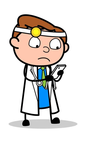 Поиск контакта - Professional Cartoon Doctor Vector Illustratio — стоковый вектор