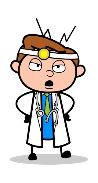 Hablando muy grosero - Profesional de dibujos animados Doctor Vector Illustrat — Vector de stock