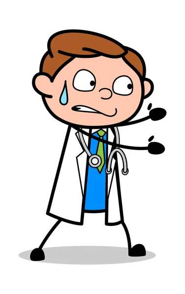 Sostenido con lleno de fuerza - Profesional de dibujos animados Doctor Vector I — Vector de stock