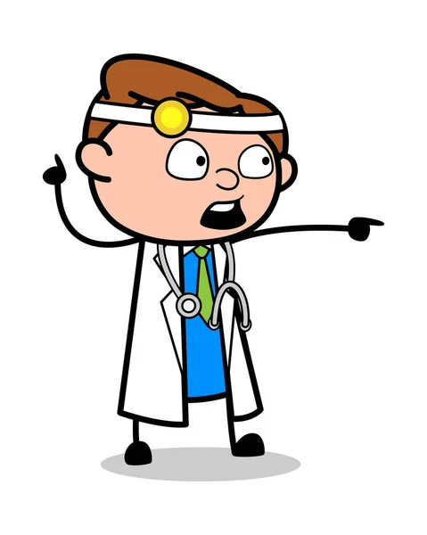 Pokazując kierunek-profesjonalny Cartoon Doctor wektor Illus — Wektor stockowy