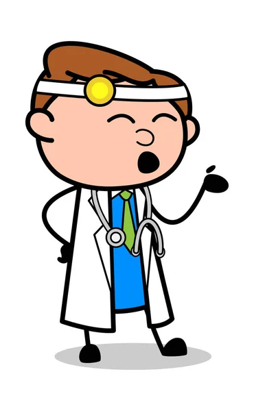 Doen gesprek-professionele cartoon Doctor vector Illustra — Stockvector