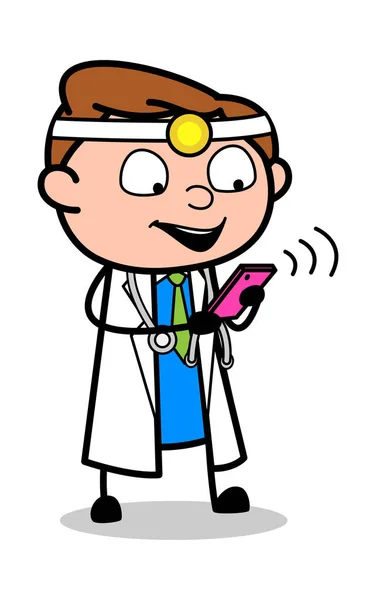 Online-Medizin bestellen - professionelle Karikatur Arzt Vektor illus — Stockvektor