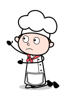 Dilencilik - Çizgi film Garson Erkek Şef Vektör İllüstrasyonu