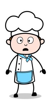 Merak ediyorum - Çizgi film Garson Erkek Şef Vektör İllüstrasyonu