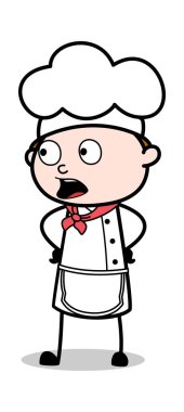 Anons - Karikatür Garson Erkek Şef Vektör İllüstrasyon