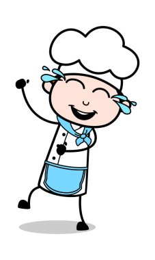 Joy 'un Gözyaşları - Çizgi film Garson Erkek Şef Vektör İllüstrasyonu