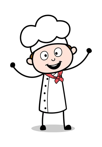 Passione - Cameriere dei cartoni animati Maschio Chef vettoriale Illustrazione... — Vettoriale Stock