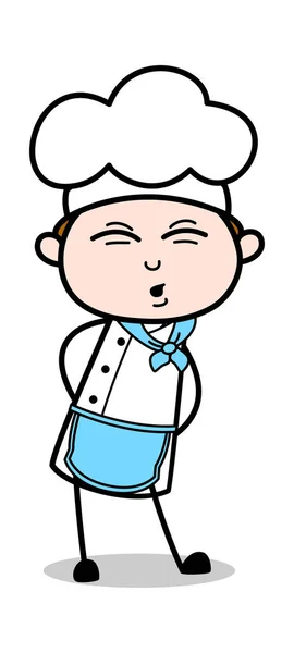 Body Pain - Cartoon Waiter Male Chef Vector Illustration��� — 스톡 벡터