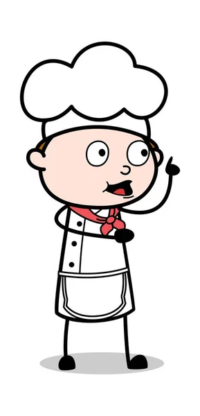 Parlare con gesti mano - Cartoon Waiter Maschio Chef Vector Illu — Vettoriale Stock