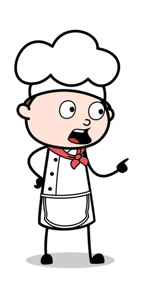 Ukazující gesto při hovoru - Cartoon Waiter Male Chef Vector — Stockový vektor