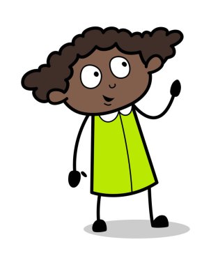 Konuşmadan Önce Düşünme - Retro Siyah Ofis Kız Karikatür Vektör Il