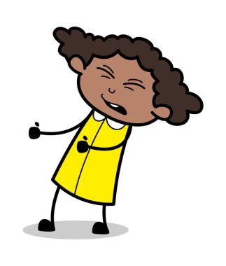 Vücutta ağrı hissi - Retro Siyah Ofis Kız Karikatür Vektör Il