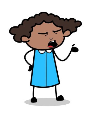 El Jesti ile Konuşma Stili - Retro Siyah Ofis Kız Cartoo