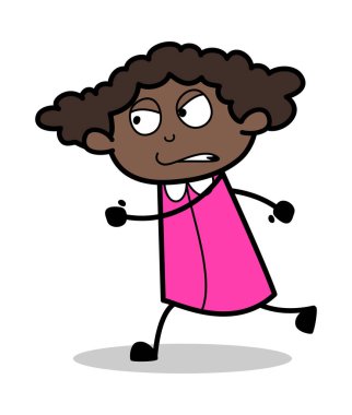 Saldırganlık Yürüyüşü - Siyah Ofis Kızı Çizgi film Vektörü I