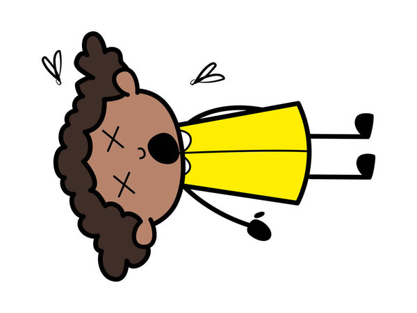 Мертвое тело - вектор мультфильма "Черная офисная девочка"
