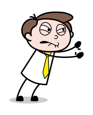 Itmeye çalışıyorum - Ofis İşadamı Çalışan Karikatür Vektör Illu