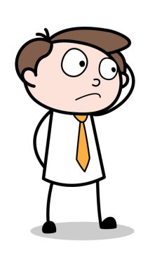 Suçlu - Ofis İşadamı Çalışan Karikatür Vektör İllüstrasyon