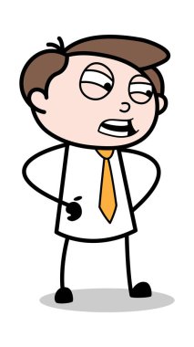 Tahriş - Ofis İşadamı Çalışan Karikatür Vektör Illustrat