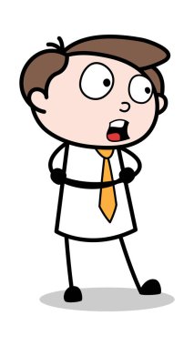 Konuşma - Ofis İşadamı Çalışan Karikatür Vektör İllüstrasyon