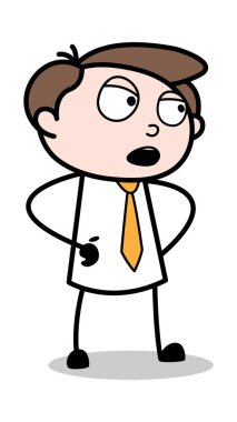 Konuşma Stili - Ofis İşadamı Çalışan Karikatür Vektör Illus