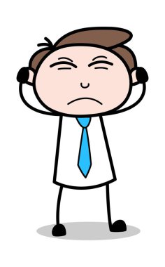 Annoying - Ofis İşadamı Çalışan Karikatür Vektör Illustrati