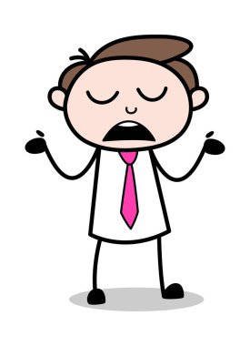 Bilinmeyen Davranış - Ofis İşadamı Çalışan Karikatür Vektör Il