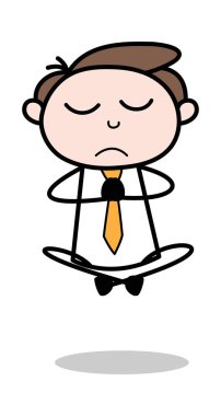 Dua Yapmak - Ofis İşadamı Çalışan Karikatür Vektör Illust