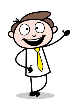 Toplantıda Sunum - Ofis İşadamı Çalışan Karikatür Vect