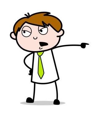 Azarlama - Ofis Satıcısı Çalışan Karikatür Vektör İllüstrasyon