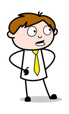 Konuşurken Yüz Hareketi - Ofis Satıcısı Çalışan Karikatür Ve