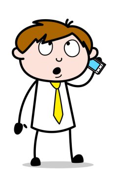 Telefonda Müşteri ile Başa Çıkma - Ofis Satıcısı Çalışan Karikatür 