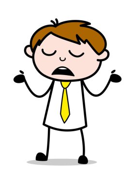 No Idea Concept - Ofis Satış Elemanı Karikatür Vektör Illust