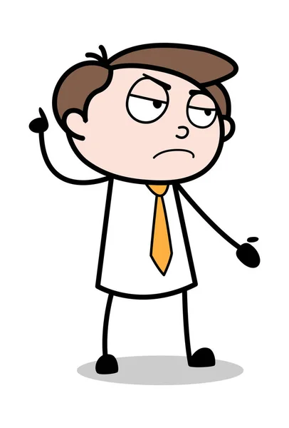 愤怒的情绪中的手手势 - 办公室商人员工卡通 — 图库矢量图片