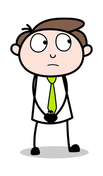 Боятся - Office Businessman Employee Cartoon Vector Illustration — стоковый вектор