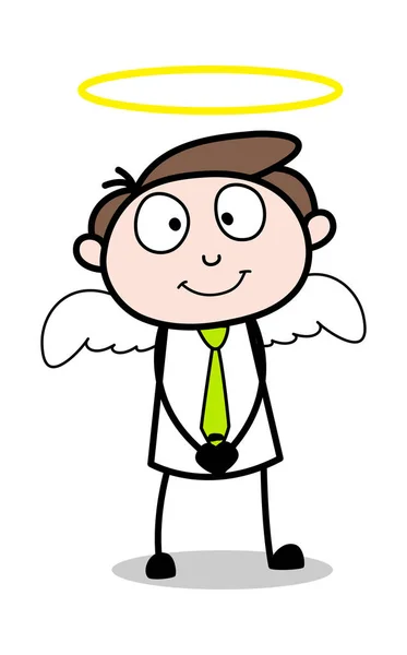 Angel - Illustration vectorielle de bande dessinée d'employé d'homme d'affaires de bureau — Image vectorielle