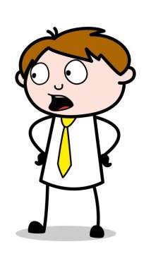 Konuşma Verme - Ofis Satıcısı Çalışan Karikatür Vektör Illustra