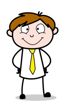 Simply Smiling - Ofis Satıcısı Çalışan Karikatür Vektör Illustr