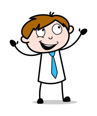Yakalamaya Çalışıyorum - Ofis Satıcısı Çalışan Karikatür Vektör Illust