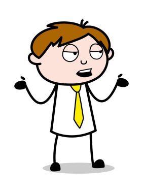 Konuşurken Vücut İfadesi - Ofis Satıcısı Çalışan Karikatür