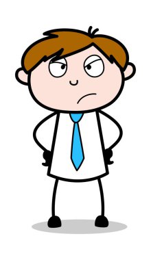 Üzgün Mood Yüz yapma - Ofis Satıcısı Çalışan Karikatür Vec