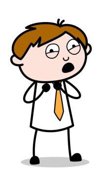 Malesef - Ofis Satış elemanı Çizgi Film Vektörü İllüstrasyonu